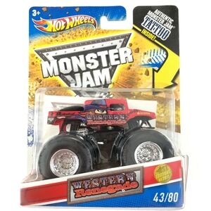 Hot Wheels Monster Jam Truck WESTERN RENEGADE Hummer 4x4 Red Diecast 1/64 Tattoo